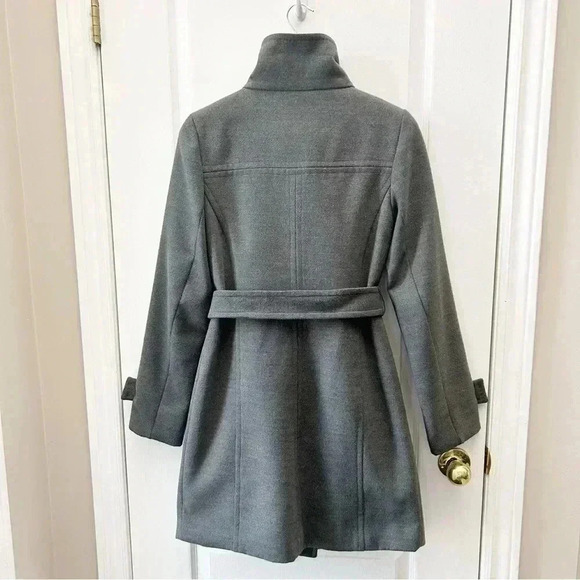 Le Chateau Pea Coat Double Breasted Belted Winter  Coat Charcoal Grey Size XS - Picture 6 of 15